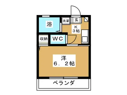 SUN VALLEY(1K/1階)の間取り写真