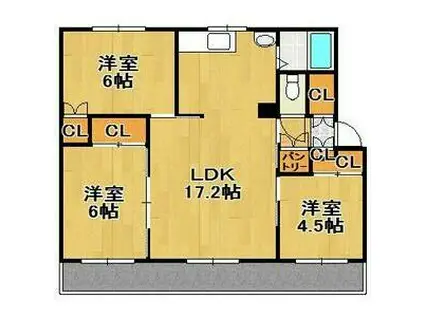HORSEWIN8(3LDK/4階)の間取り写真