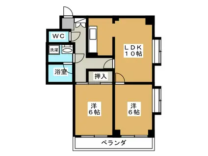 第3たわわハイツ(2LDK/2階)の間取り写真