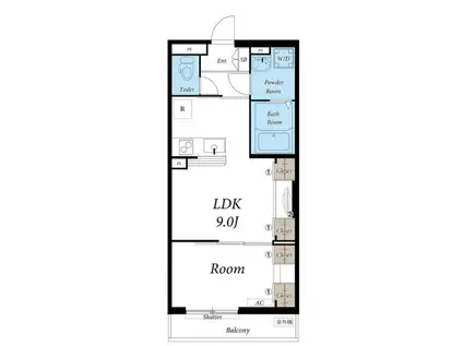 リブリ・クリークウエスト(1LDK/1階)の間取り写真