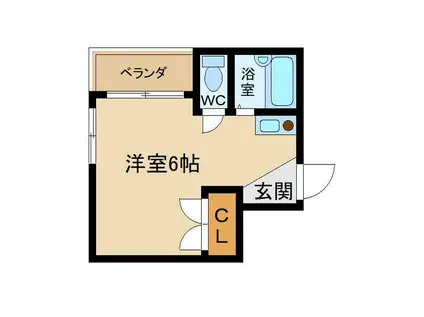 SEAハイツ(ワンルーム/1階)の間取り写真