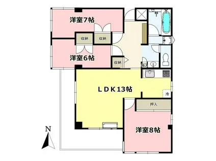 ホーメイトビル(3LDK/2階)の間取り写真
