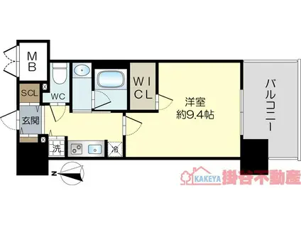 グラン長久茨木(1K/10階)の間取り写真