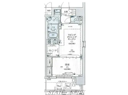 スワンズシティ中之島クロス(1LDK/8階)の間取り写真