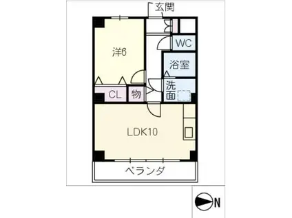 CREAM(1LDK/1階)の間取り写真