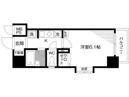 日神パレステージ三軒茶屋第2(1K/11階)の間取り写真