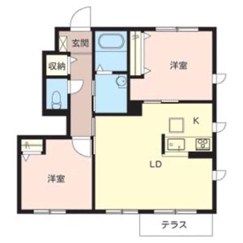 クワトロスクエア(2LDK/1階)の間取り写真