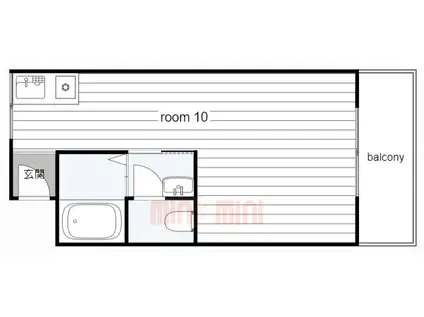 グローバルヒルズ塩屋(ワンルーム/3階)の間取り写真