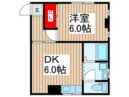 ハイツ中山(1DK/1階)の間取り写真