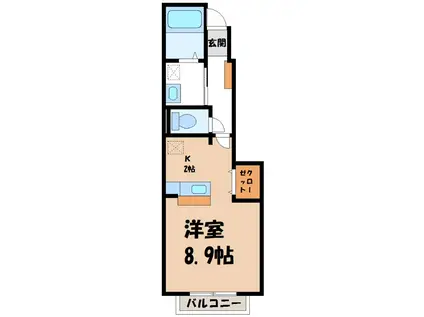 プレッソ モルティ(1K/1階)の間取り写真