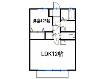 三船ハイツ(1LDK/2階)の間取り写真