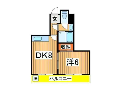 ヴェルデ流山(1DK/6階)の間取り写真