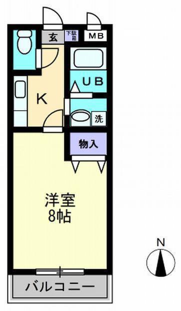 クレールオゴ(1K/2階)の間取り写真