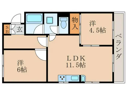 小島マンション(2LDK/4階)の間取り写真