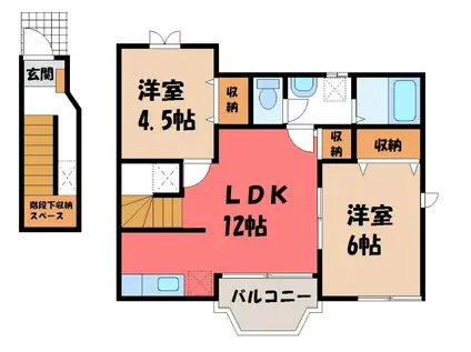 サンクレストール(2LDK/2階)の間取り写真