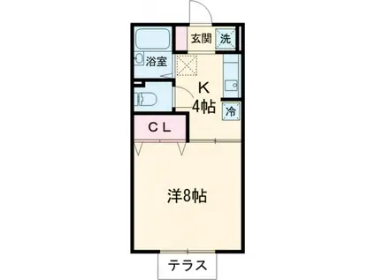 ファーネス水巻B棟(1K/2階)の間取り写真