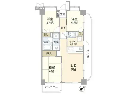 サンハロー横須賀中央駅前(3LDK/5階)の間取り写真