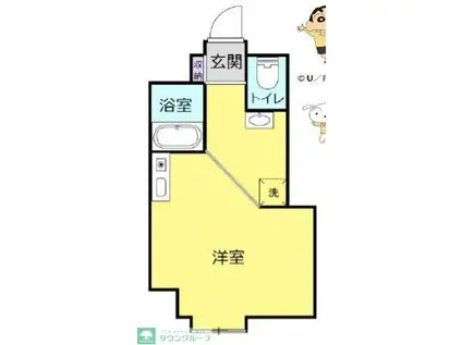 MAC東大和コート(ワンルーム/4階)の間取り写真