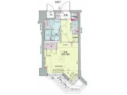 キャッスルステージ茗荷谷駅前(1K/2階)の間取り写真