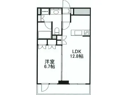 カスタリア鶴見(1LDK/1階)の間取り写真