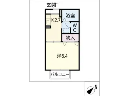 フレグランス原(1K/2階)の間取り写真