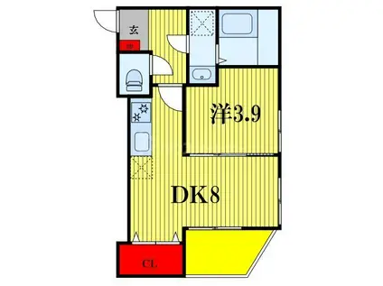 CONNECT PARK HILLS千葉中央(1DK/3階)の間取り写真