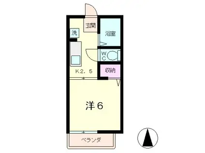 レーベン21(1K/1階)の間取り写真