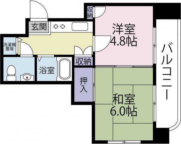 パール・デュー木町(2K/8階)の間取り写真