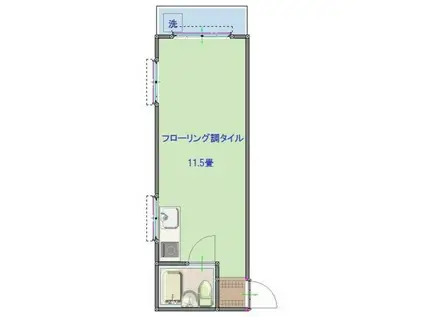 中島ビル(ワンルーム/2階)の間取り写真