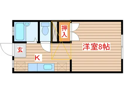 リーベンスホワイト(ワンルーム/1階)の間取り写真