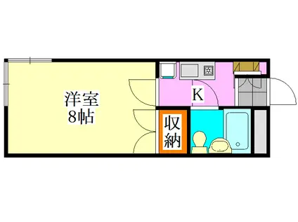 ビューシティ津田沼(1K/3階)の間取り写真