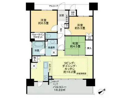 ゼルクコート安城(3LDK/8階)の間取り写真