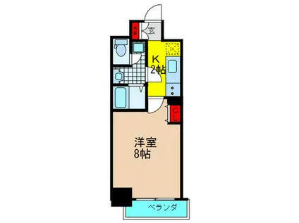 アクティ北浜(1K/4階)の間取り写真