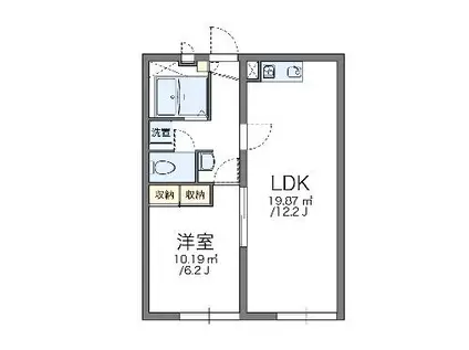レオパレスT&S II(1LDK/2階)の間取り写真