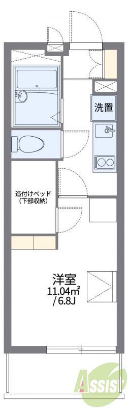 レオパレス若竹II(1K/3階)の間取り写真