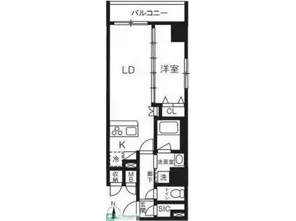 ハーモニーレジデンスグローバルキャピタル(1LDK/14階)の間取り写真