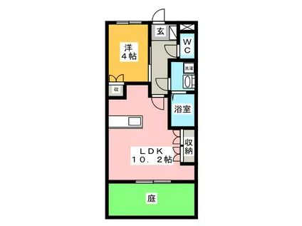 OASIS HIROMI(1LDK/1階)の間取り写真