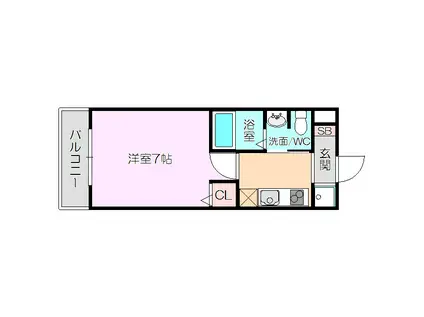 ノイヴェル小松(1K/3階)の間取り写真