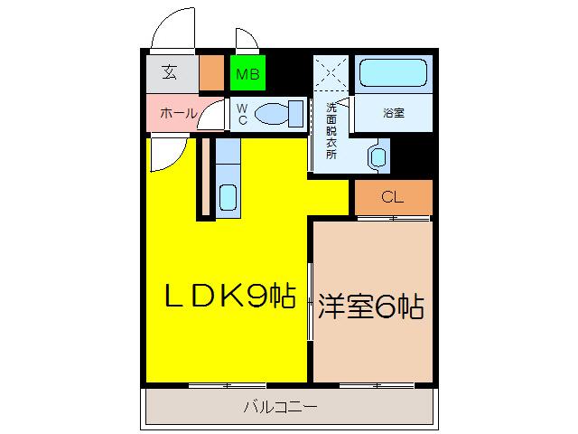 KS1999(1LDK/4階)の間取り写真