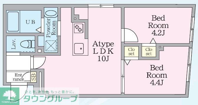 エルファーロ神楽坂III(2LDK/4階)の間取り写真