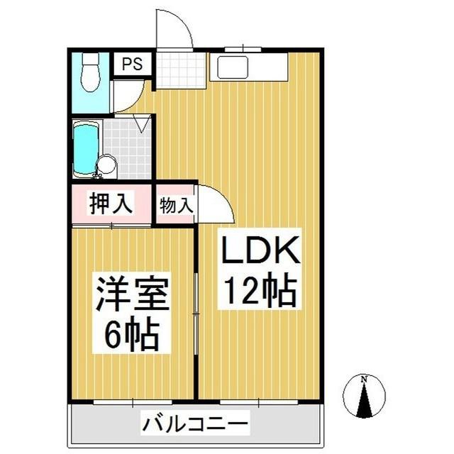 ラビットハウスコスモII(1LDK/1階)の間取り写真