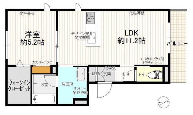 GROWTH RING(1LDK/2階)の間取り写真