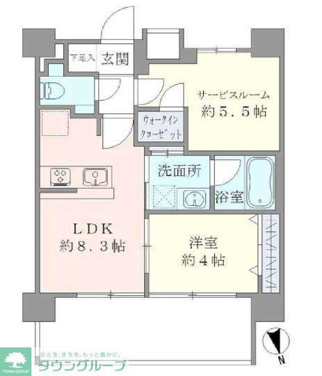 CASA EST CORTA(1SLDK/7階)の間取り写真