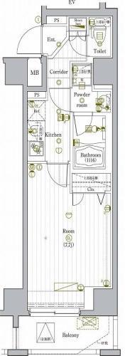 PREMIUM CUBE G駒沢大学(1K/3階)の間取り写真