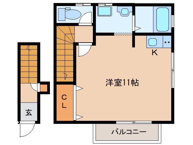 サンライズ尼ヶ辻P-2(1K/2階)の間取り写真