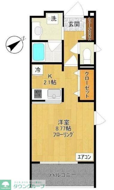 ガーデンビィラ六番館(1K/1階)の間取り写真