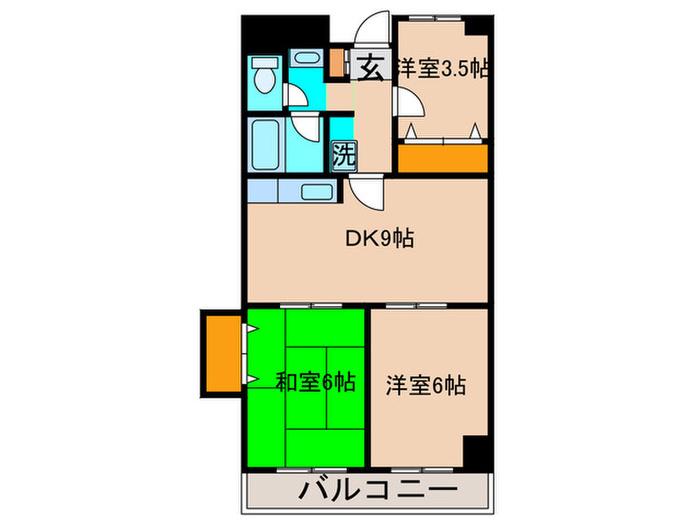 トーカド宮崎台(3DK/2階)の間取り写真