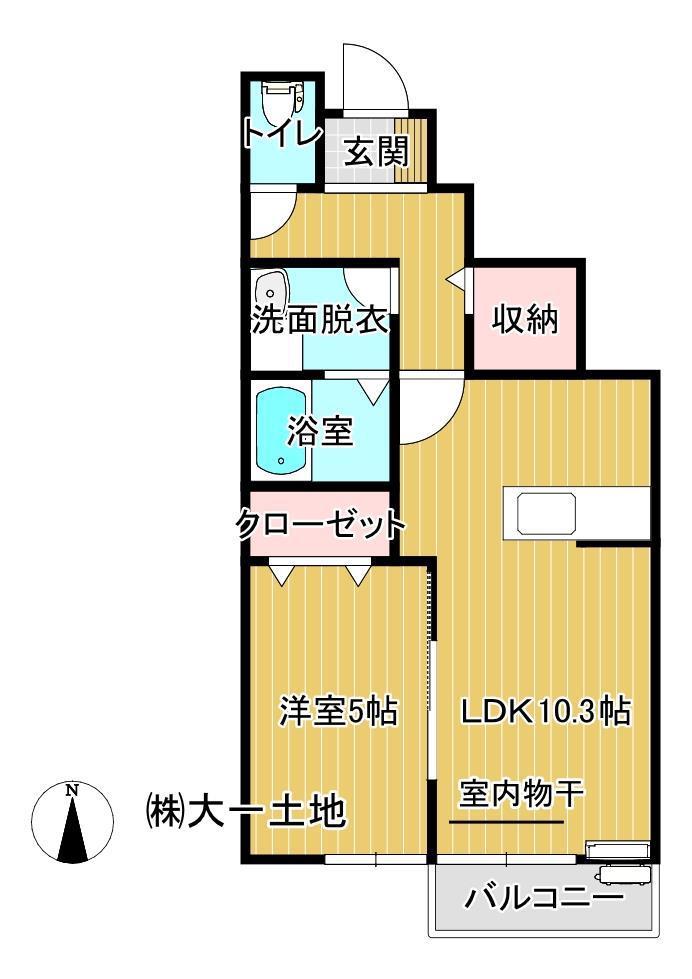 パパローナ(1LDK/1階)の間取り写真