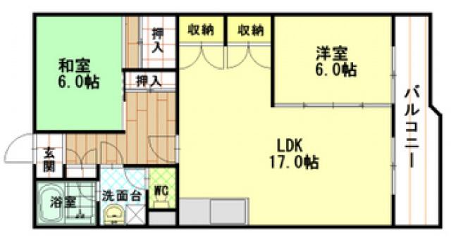 とぴあビル(2LDK/1階)の間取り写真