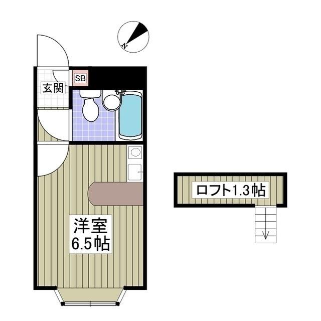 ベルピア久喜第3(ワンルーム/1階)の間取り写真